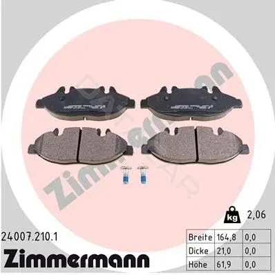 Тормозные колодки ZIMMERMANN 24007.210.1