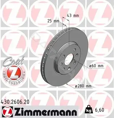 Тормозные диски ZIMMERMANN 430.2606.20