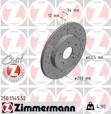 Тормозные диски ZIMMERMANN 250.1345.52