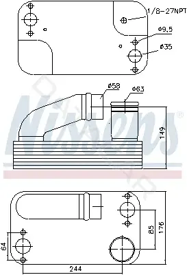 Масляный радиатор двигателя NISSENS 90956