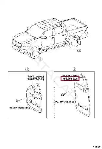 Брызговики TOYOTA 766260K290