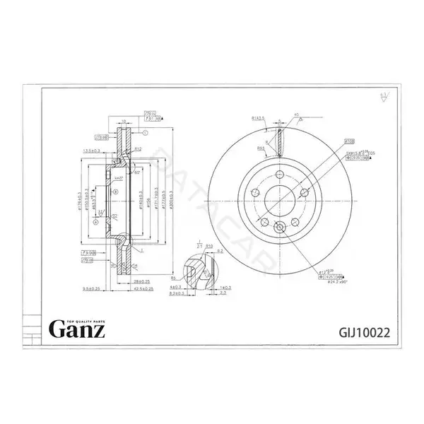 Тормозные диски GANZ GIJ10022