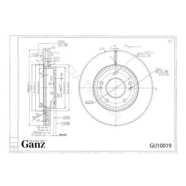 Тормозные диски GANZ GIJ10019