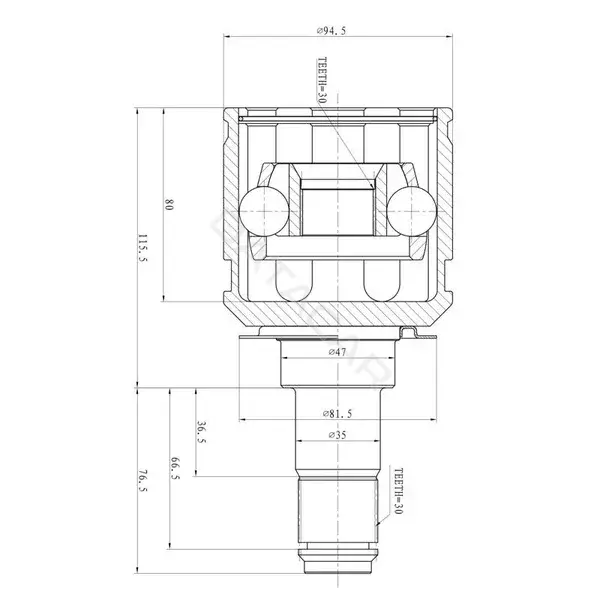 Шрус GANZ GIK04015