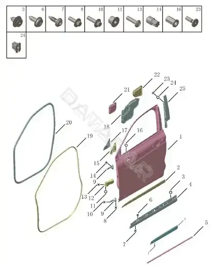 Уплотнитель двери GEELY 5075551700