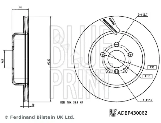 Тормозные диски BLUE PRINT ADBP430062