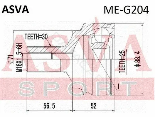 Шрус ASVA ME-G204