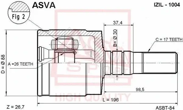 Шрус ASVA ISIL-1004