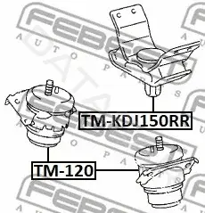 Подушка двигателя (Опора) FEBEST TM-KDJ150RR
