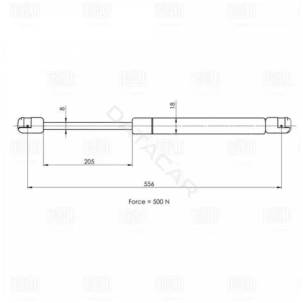 Амортизатор крышки багажника, капота, заднего стекла TRIALLI GS1015