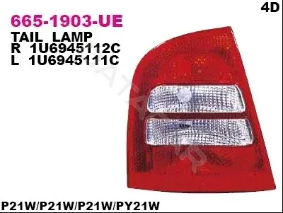 Задние фонари DEPO 665-1903L-UE