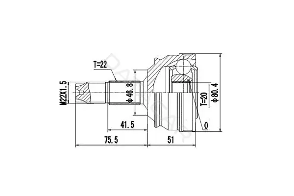 Шрус DYNAMATRIX DCV817001