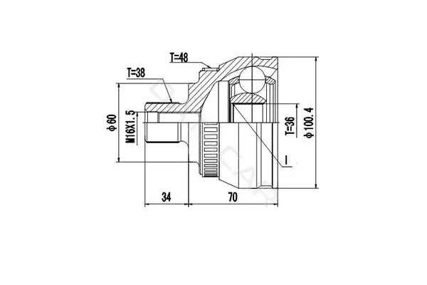 Шрус DYNAMATRIX DCV818025