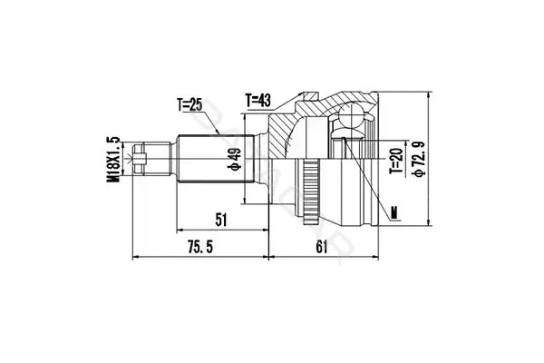 Шрус DYNAMATRIX DCV857105