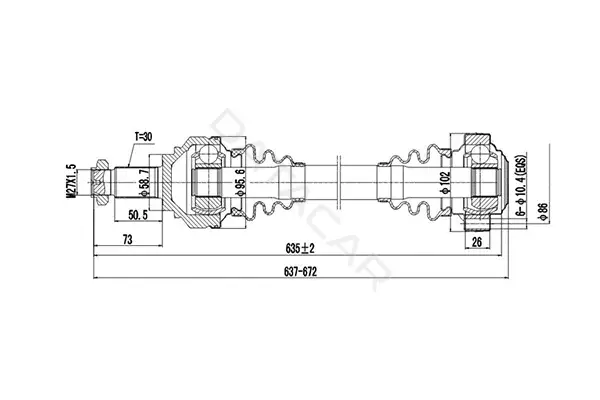 Приводной вал / Полуось DYNAMATRIX DDS205050