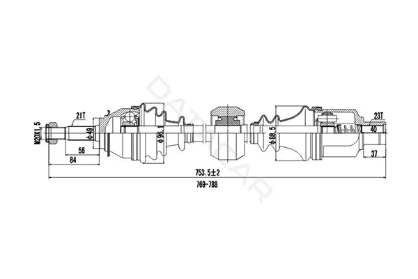 Приводной вал / Полуось DYNAMATRIX DDS245085