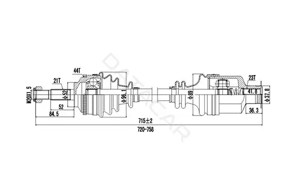 Приводной вал / Полуось DYNAMATRIX DDS250263