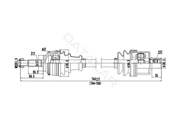 Приводной вал / Полуось DYNAMATRIX DDS250327