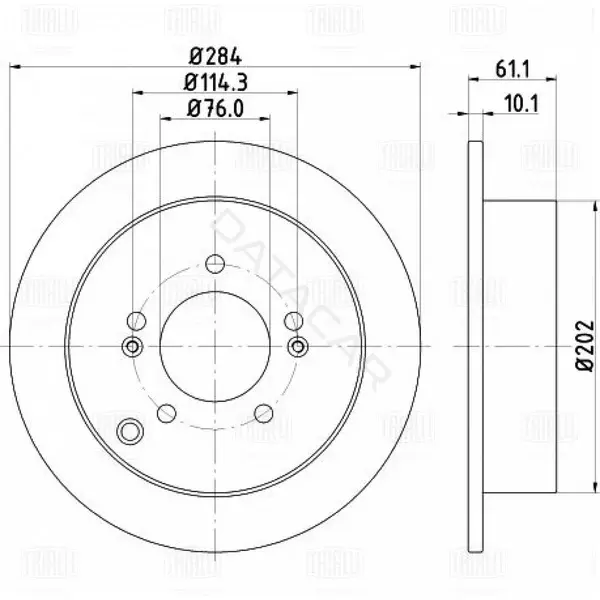 Тормозные диски TRIALLI DF084814