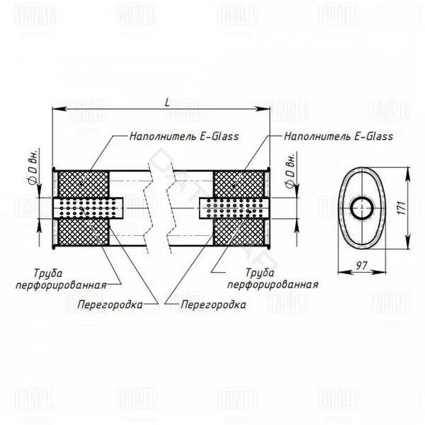 Глушитель выхлопных газов TRIALLI EMM3505