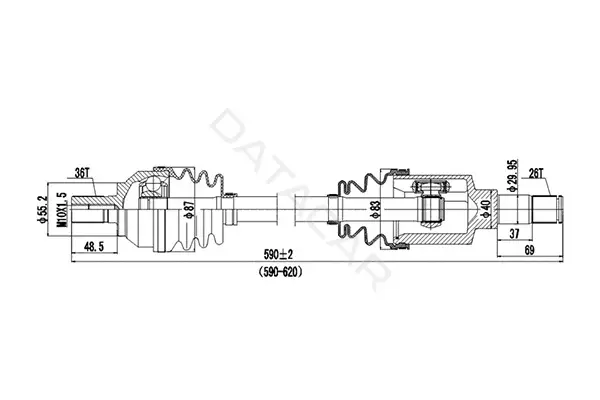 Приводной вал / Полуось DYNAMATRIX DDS218327