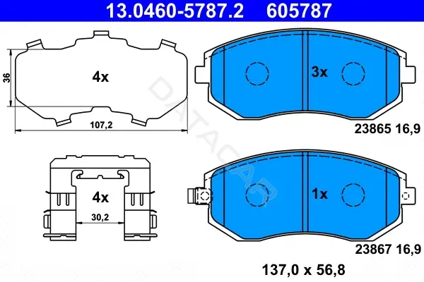 Тормозные колодки ATE 13.0460-5787.2