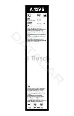 Щетки стеклоочистителя BOSCH 3397014419