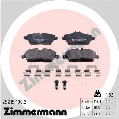 Тормозные колодки ZIMMERMANN 25215.190.2