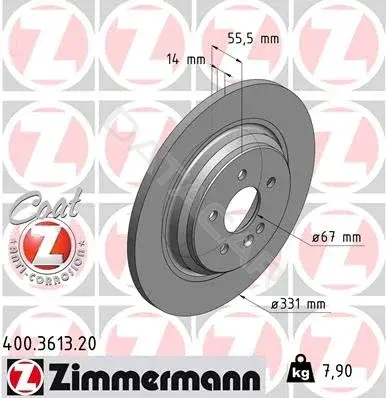 Тормозные диски ZIMMERMANN 400.3613.20