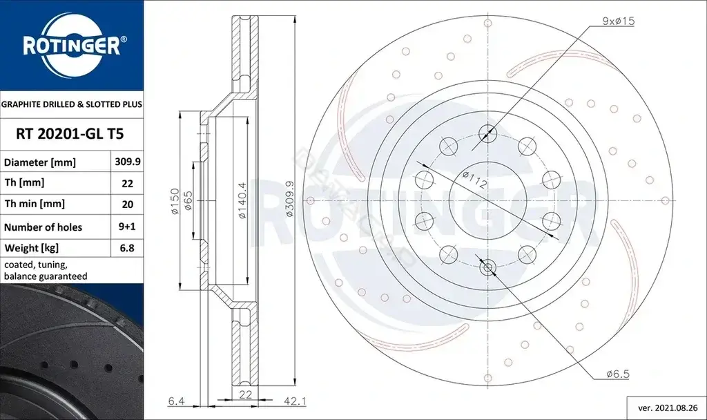 Тормозные диски ROTINGER RT20201-GLT5