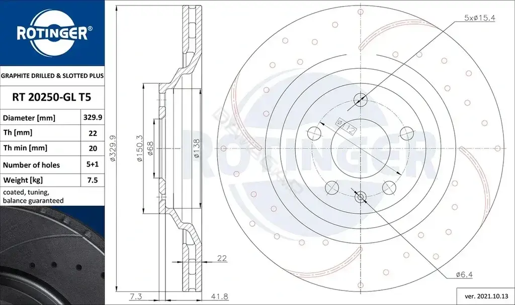 Тормозные диски ROTINGER RT20250-GLT5