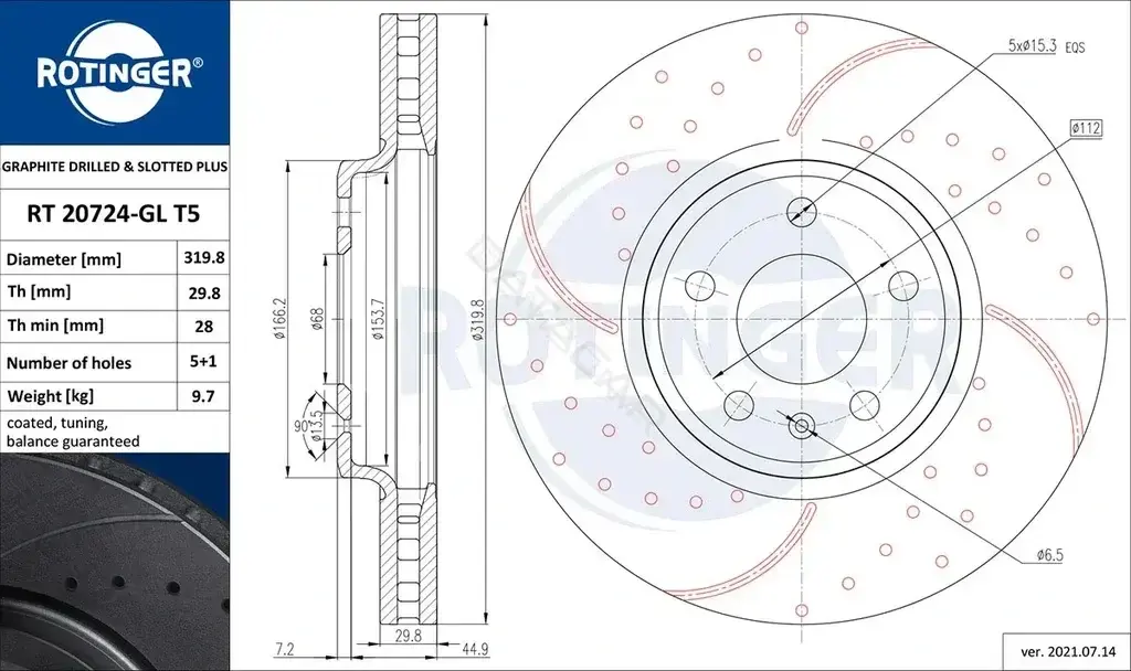 Тормозные диски ROTINGER RT20724-GLT5