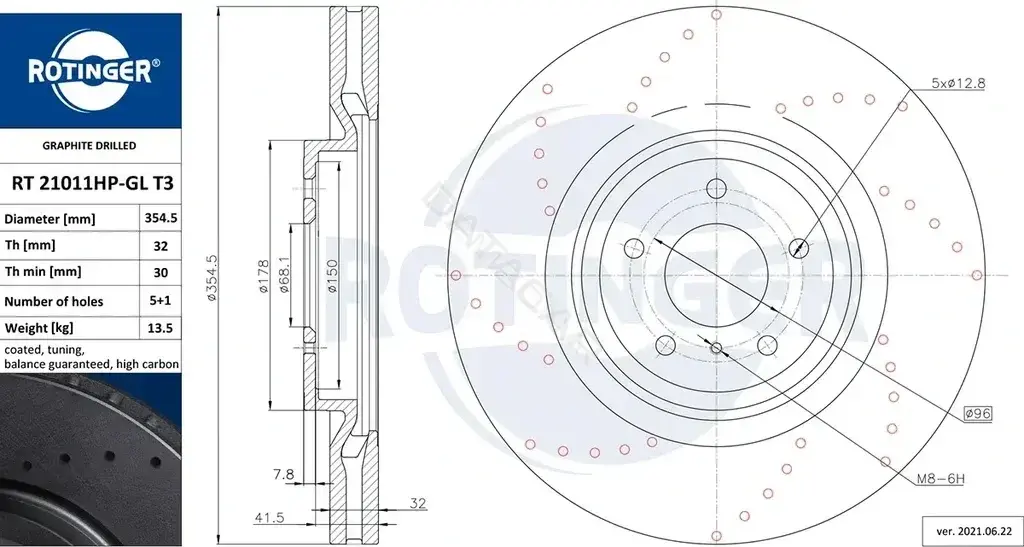 Тормозные диски ROTINGER RT21011HP-GLT3