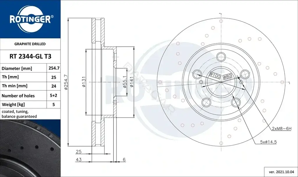 Тормозные диски ROTINGER RT2344-GLT3