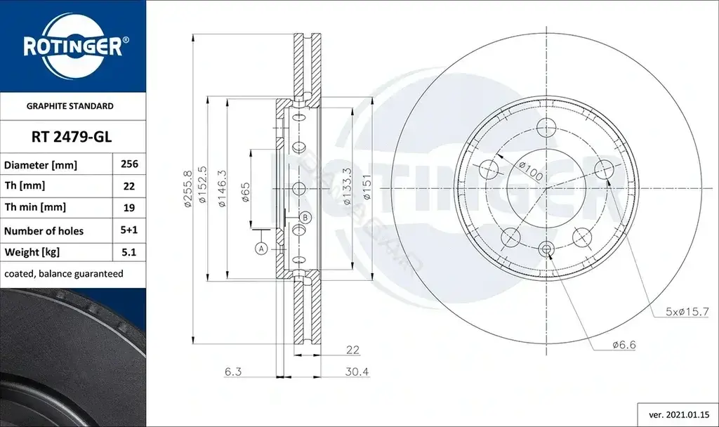Тормозные диски ROTINGER RT2479-GL