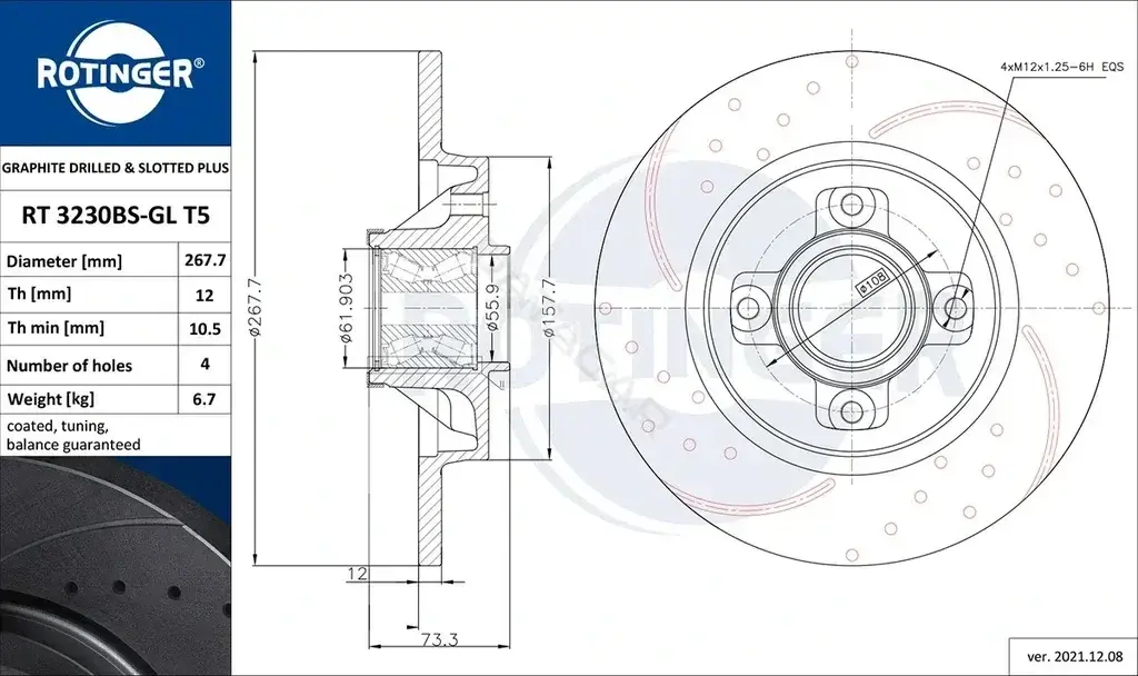 Тормозные диски ROTINGER RT3230BS-GLT5
