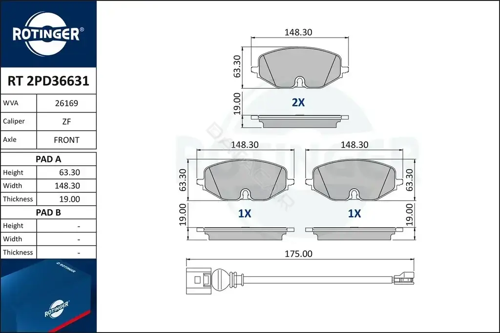 Тормозные колодки ROTINGER RT2PD36631