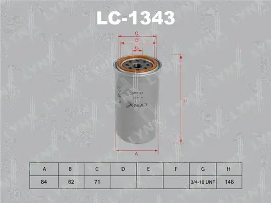 Масляный фильтр LYNXAUTO LC-1343