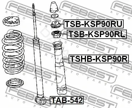 Втулка амортизатора FEBEST TSB-KSP90RU