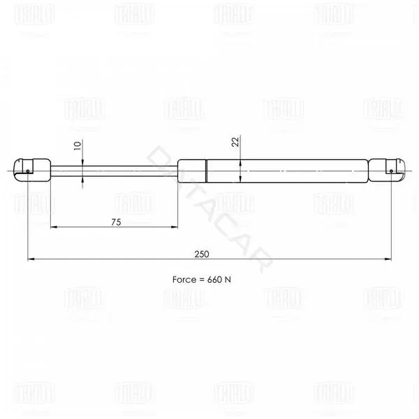Амортизатор крышки багажника, капота, заднего стекла TRIALLI GS1024
