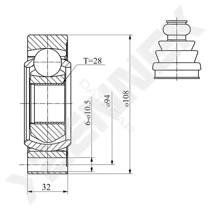 Шрус ZENNEK DCJ0021