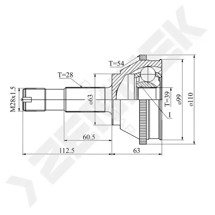 Шрус ZENNEK DCJ0025