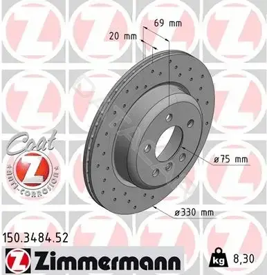 Тормозные диски ZIMMERMANN 150.3484.52