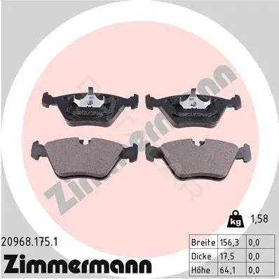 Тормозные колодки ZIMMERMANN 20968.175.1