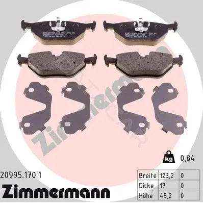 Тормозные колодки ZIMMERMANN 20995.170.1