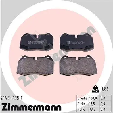 Тормозные колодки ZIMMERMANN 21471.175.1
