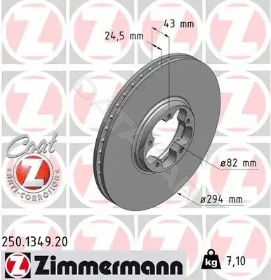 Тормозные диски ZIMMERMANN 250.1349.20