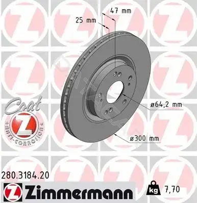 Тормозные диски ZIMMERMANN 280.3184.20