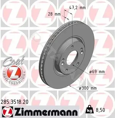 Тормозные диски ZIMMERMANN 285.3518.20