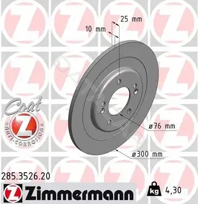 Тормозные диски ZIMMERMANN 285.3526.20
